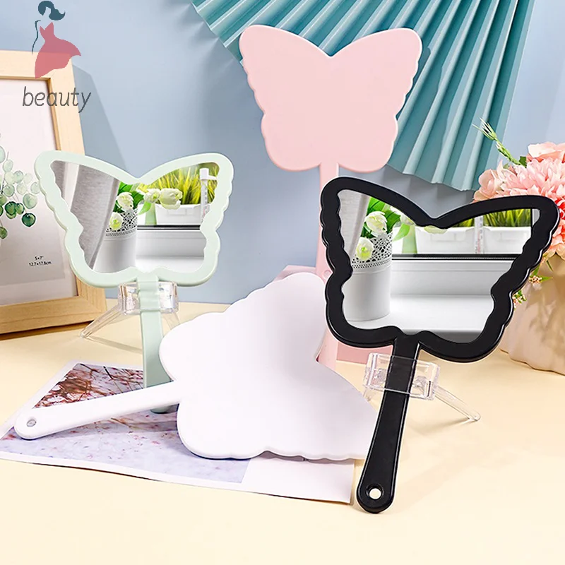 Butterfly Shaped Makeup Mirror Handheld Mirror Portable Eyelash Extension Mirrors Salon Mirrors Makeup