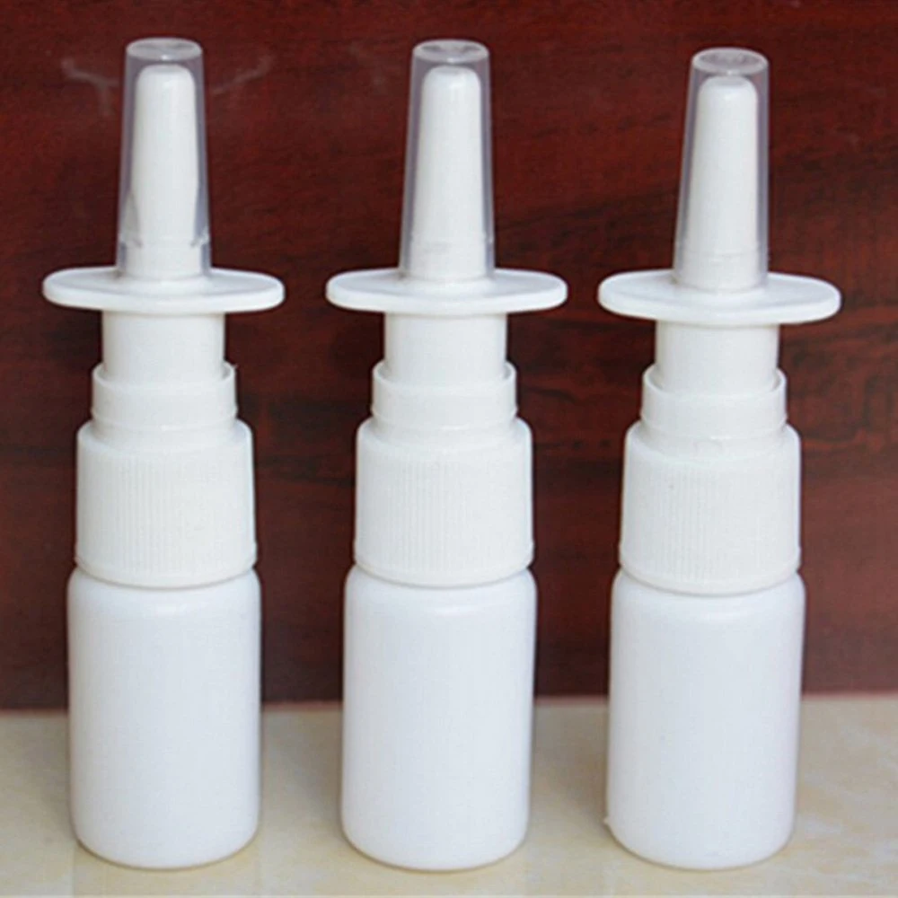 10Pcs 10Ml Bottle Refillable Plastic Mist Nose Nasal Sprayer