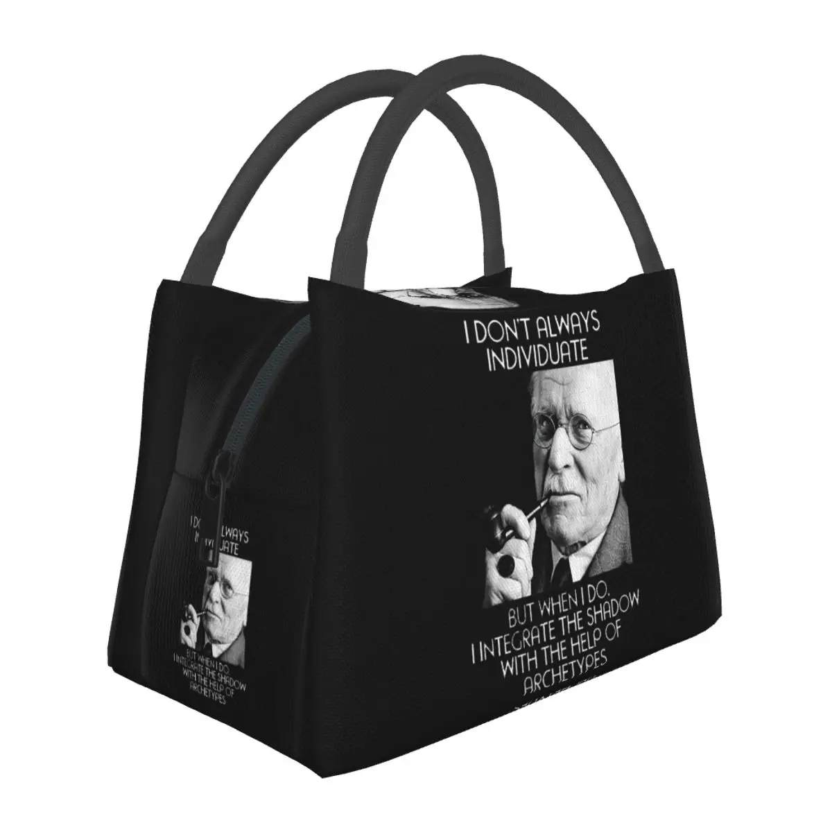 Carl Jung - Individuate 2 Lightweight Handheld Insulated Lunch Bag Large Capacity for Adults Students Travel Picnic