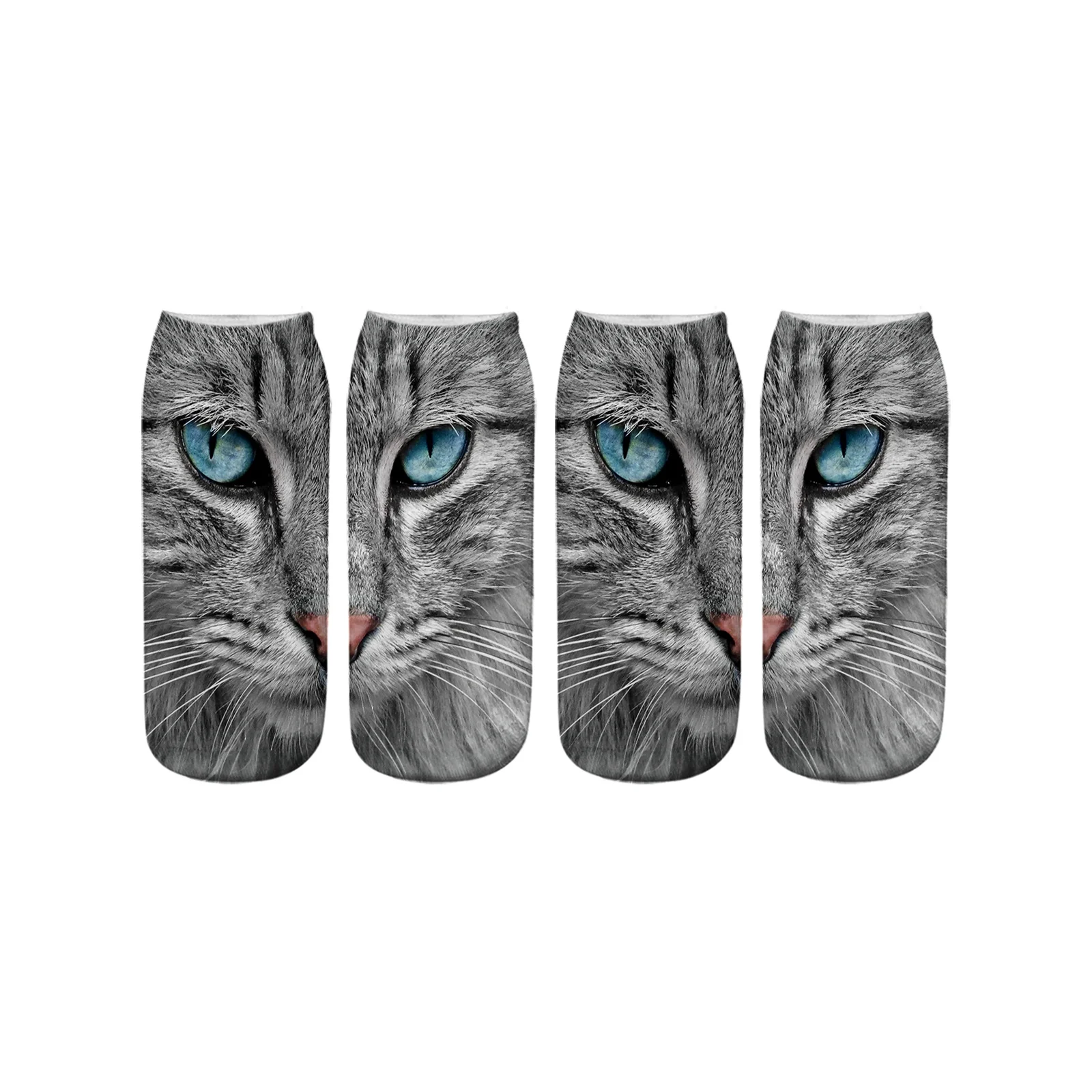 10 pairs of cat eye 3D printed animal personalized socks for men and women (761-770 full range of thermal transfer trendy socks)