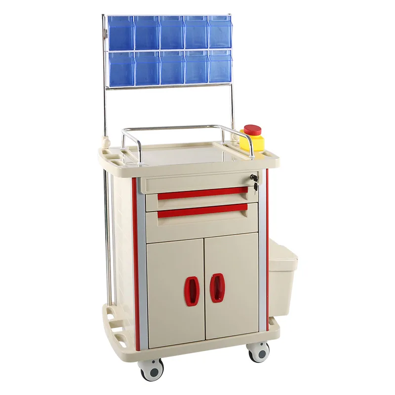 Cart Medical Multifunctional first aid Plastic trolley Instrument silent integrated dressing change treatment