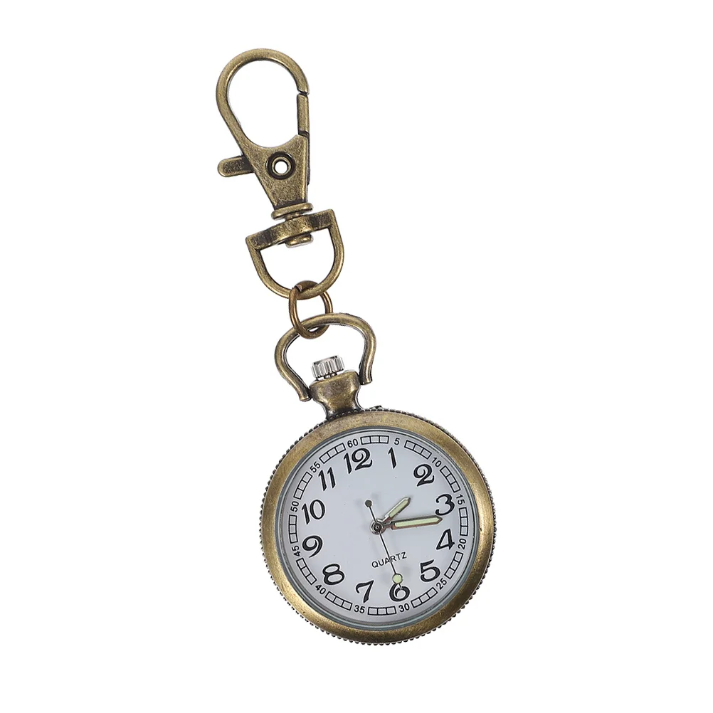 

Creative Nurse Watch Keychain Buckle Pocket Watch with Big Numbers Lightweight Portable Timepiece for Medical Workers