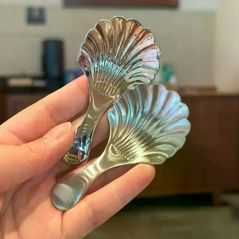 

1/2/3Pcs Shell Tea Spoon Stainless Steel Stirring Sundae Coffee Tea Spoons Dessert Stirring Coffee Supplies Mini Small Coffee