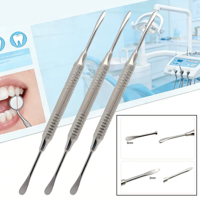 3 Double-ended Breeders, Surgical Instruments for Periosteal Retraction and Separation, Autoclavable, Steel 304