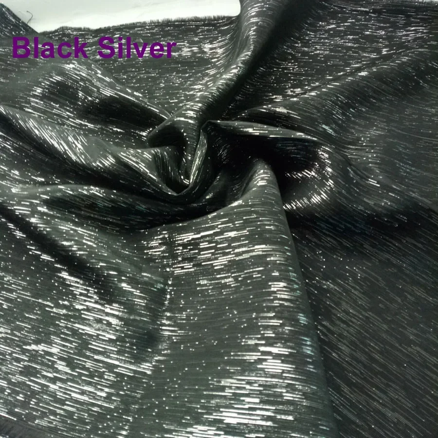 45cm*135cm Metallic Flashing Knitted Poly Cotton Shantung Silk Gown Dress Bag Curtain Material