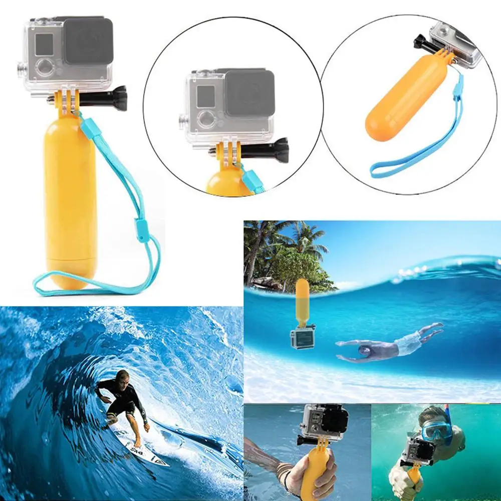 1pcs For GoPro Floating Hand Grip Yellow Floatation Rod Monopod Handle For GoPro Hero 4/3+/3/2/1 Buoyancy rod in hand