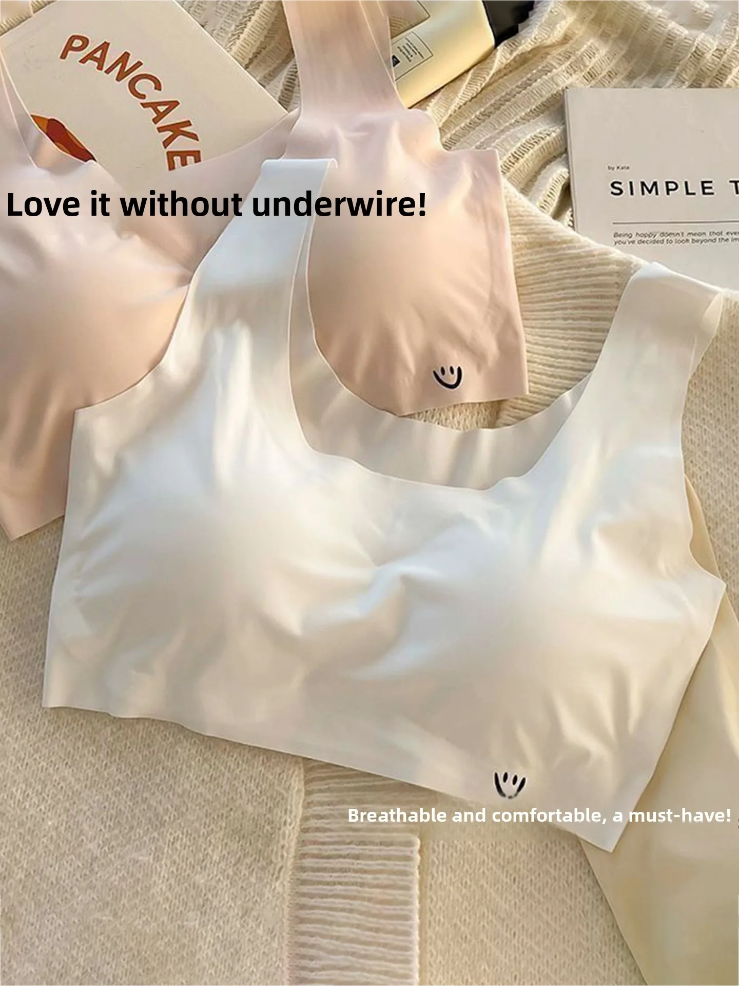 Seamless Ice Silk Sports Bra for Girls No Steel Ring Breathable Underwear Fixed Strap Vest Style All Stage Teenage Development
