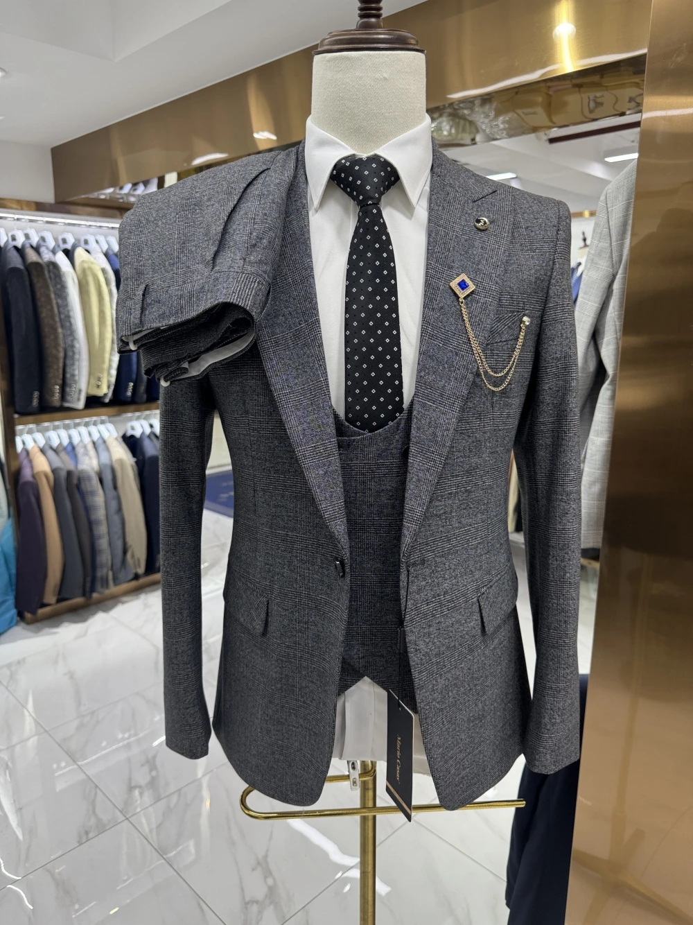 Formal 3-pieces Groom Wear Fashionable Suit Jacket Vest Pants Handsome Casual Business Negotiation Office Set High Quality