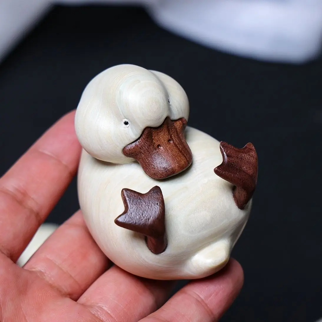 

Simulation Duck Solid Wood Ornament Indoor Room Living Room Bogu Rack Hand Play Cute White Duck Decorative Crafts