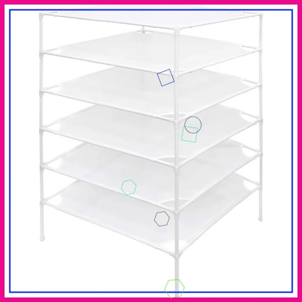 

6-Tier Foldable Mesh Sweater Drying Rack, Stackable and White for Efficient Airflow