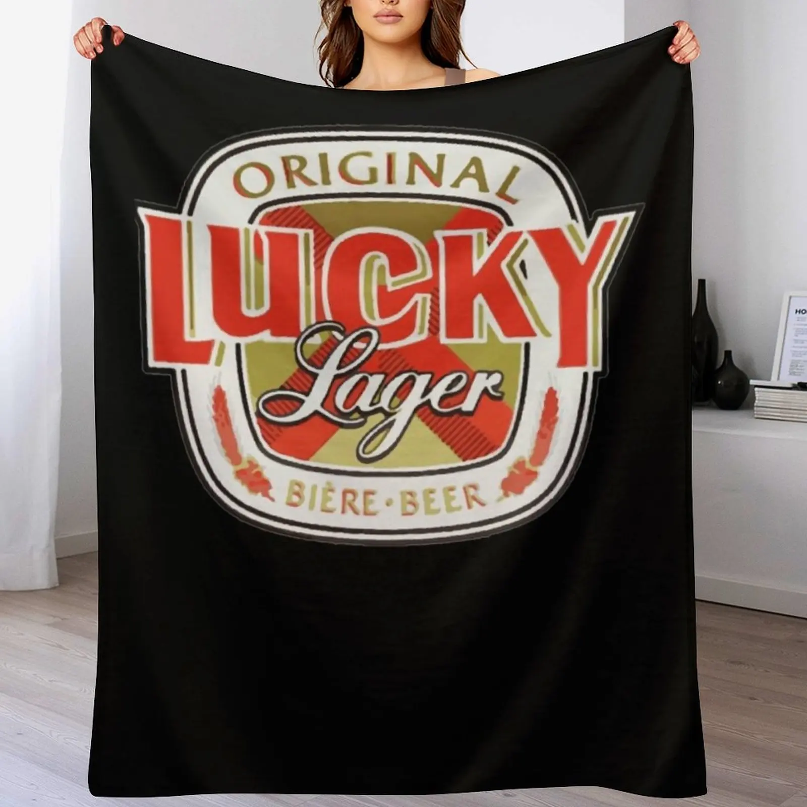 

Lucky-Lager-San-Francisco-Beer Throw Blanket Decorative Beds manga Retros Blankets