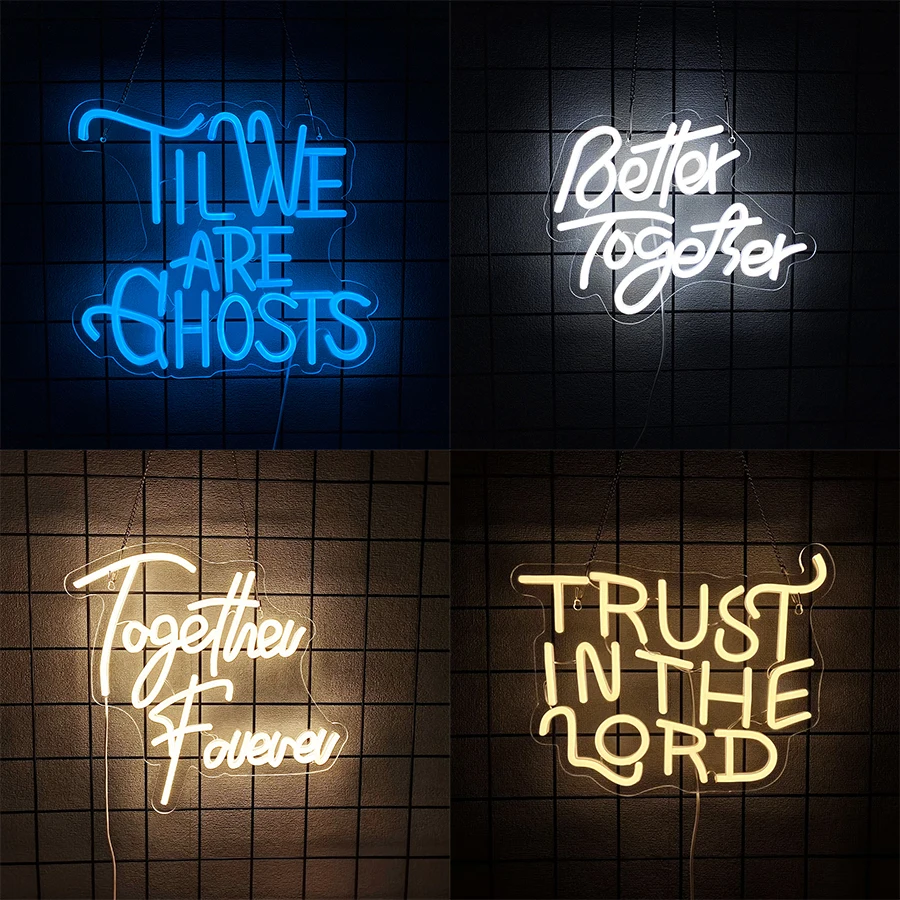 Wedding Theme Neon Sign, Led Letter Light, Used For Background Decor Of Marriage Proposal Party, Anniversary And Wedding Scene.