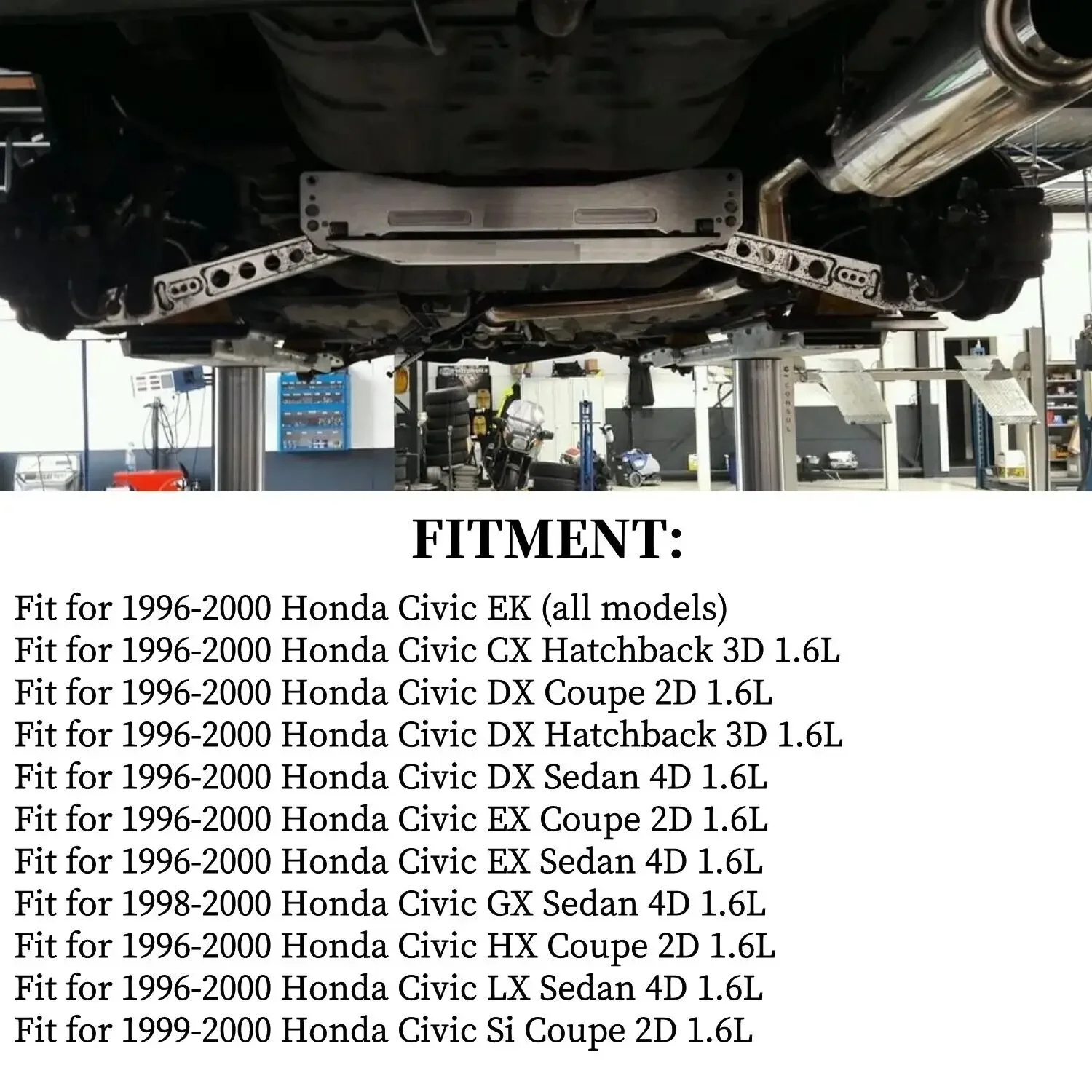 Brazos de Control inferiores traseros plateados para coche de carreras, soporte de submarco de barra de amarre para Honda Civic EK 96-00, caballete