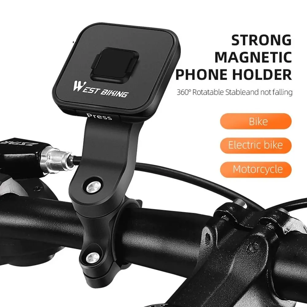 Bicycle Phone Holder 360° Adjustable Bicycle Phone Holder Smartphone Mobile Stand Magnetic Bicycle Phone Holder GPS Support