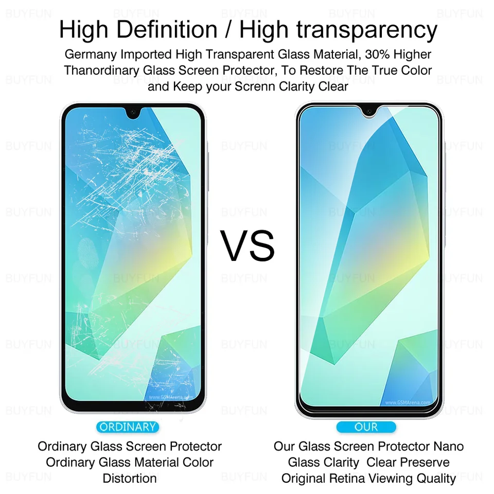 1-5 Piezas para Samsung Galaxy A16 A17 5G Vidrio Templado Compatible con Funda Anti-Rayaduras HD 9H Transparente Protector de Pantalla SamsungA16 4G 4