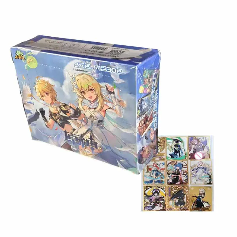 Popular Genshin Impact Anime Character Merchandise: Art Cards, Collectible Trading Cards, and Blind Boxes for Kids
