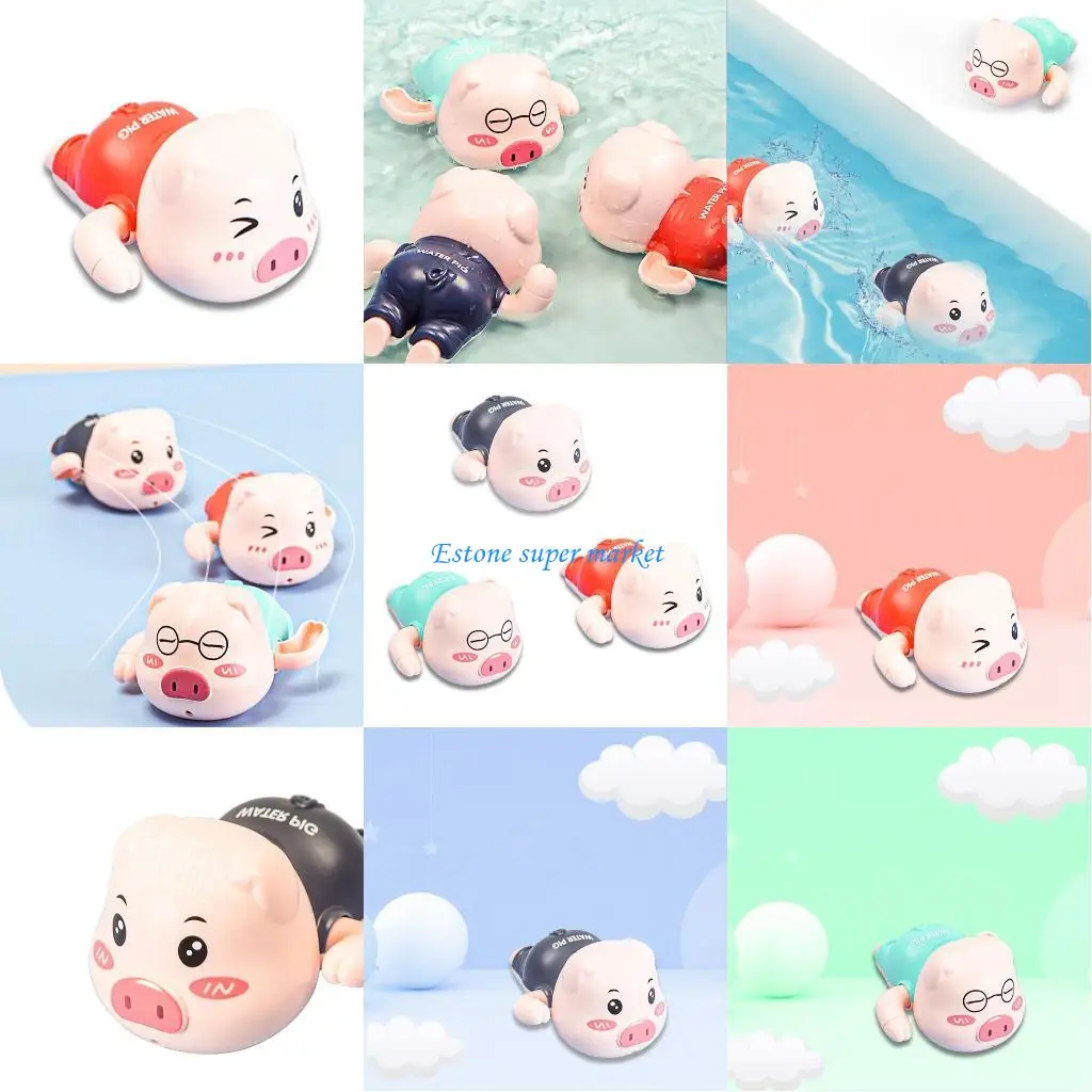 090B Spiaggia giocattolo interattiva per interni per set da gioco Mini barca da bagno galleggiante a forma maialino