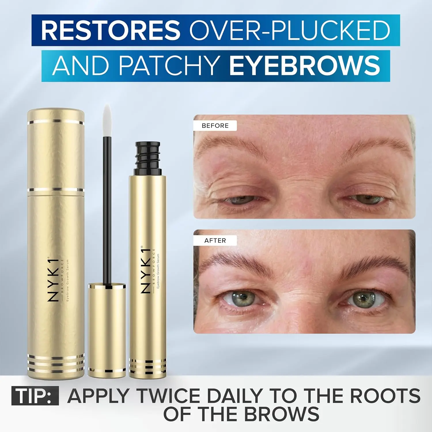 Sérum avancé pour la croissance des sourcils pour sourcils plus épais et plus épais - Formule naturelle (8 ml)