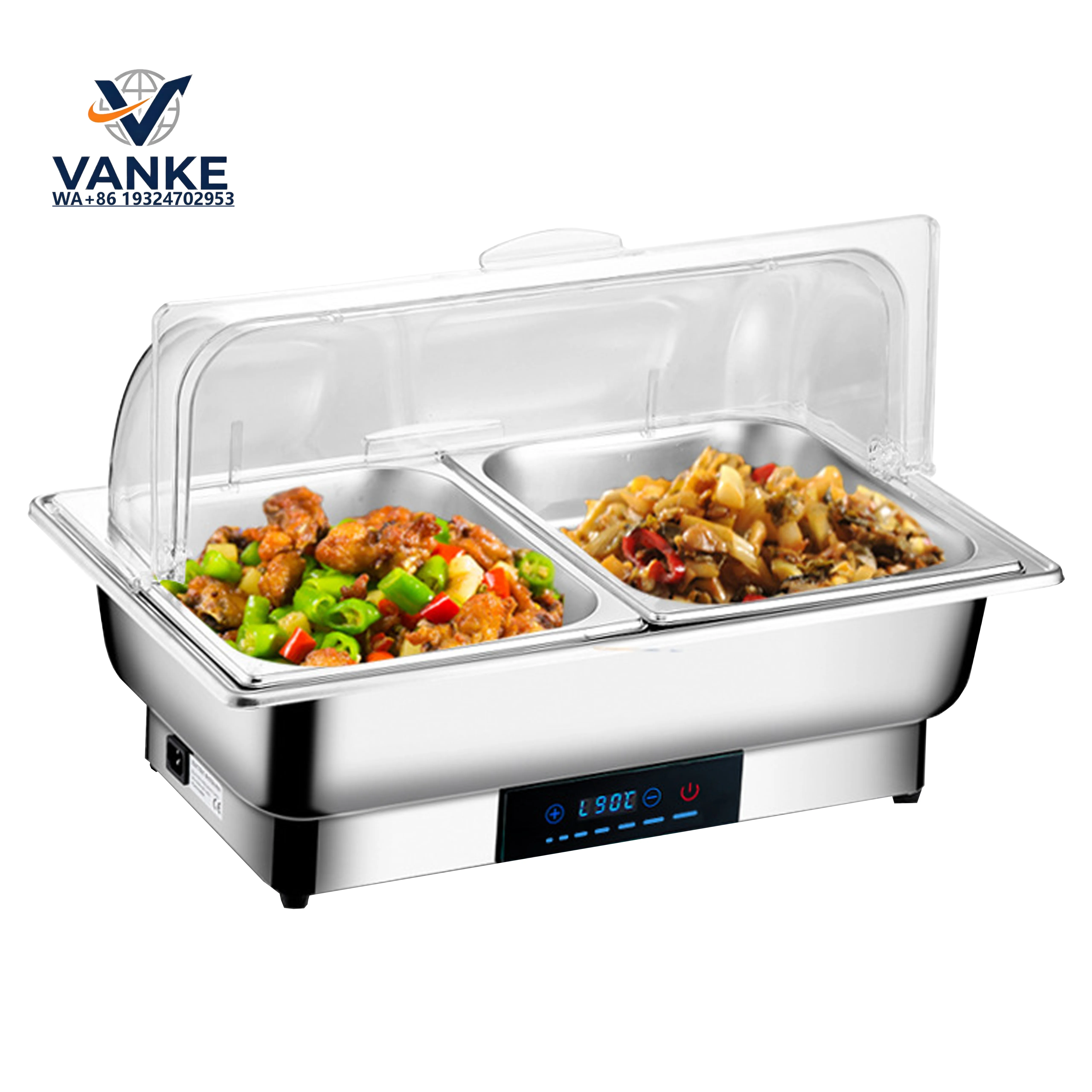 201 Sta inless Steel PC Cover Buffet Set High Gra de Food Wa rmer 9 Qt Electric Cha fing Dish