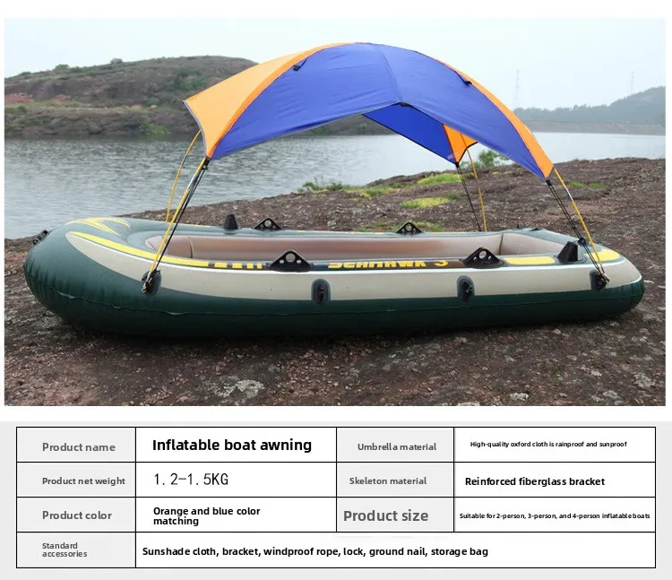 Canoe awnings, folding tents for inflatable boats