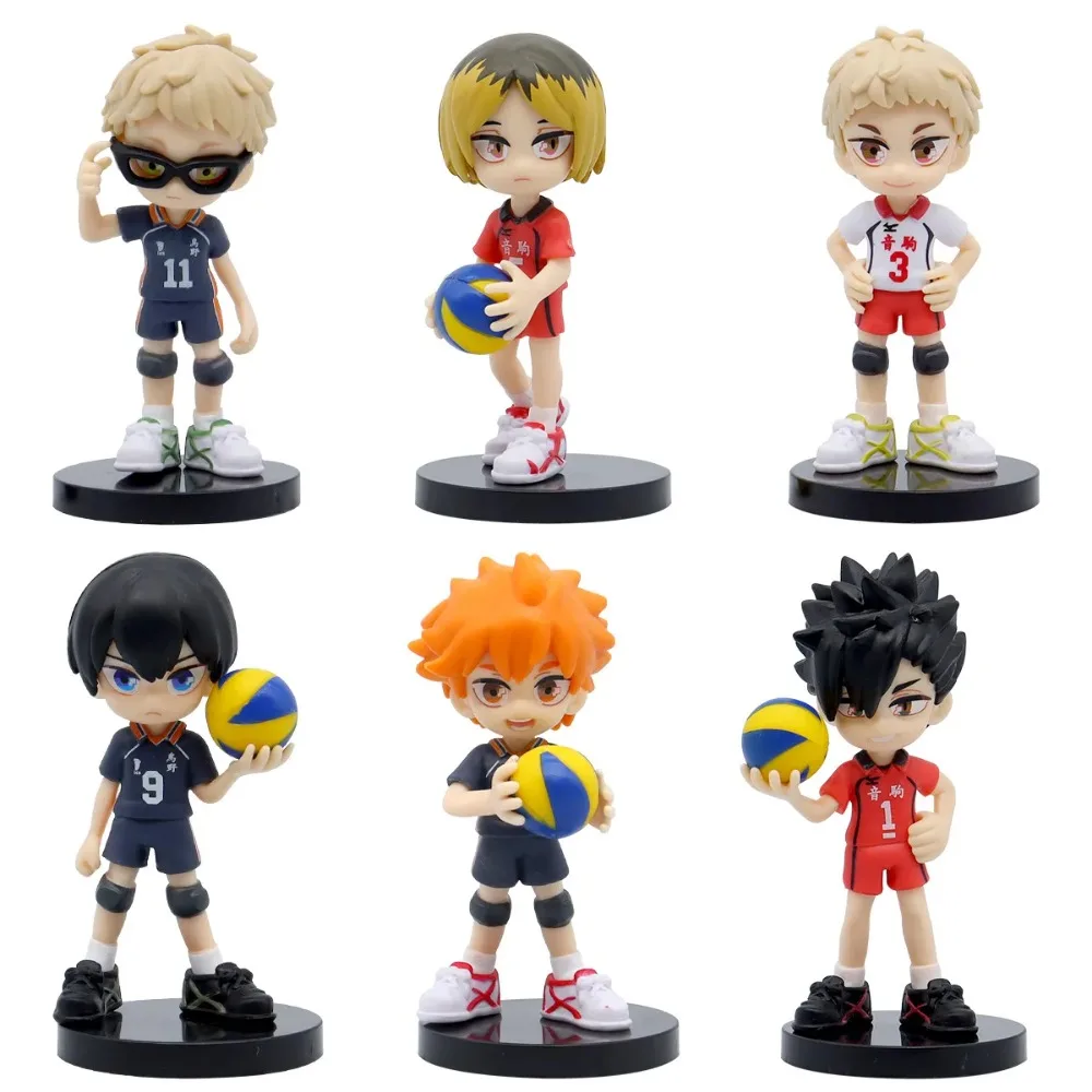 

10cm Haikyuu Volleyball Shoyo Hinata Action Figure Q Version Tobio Kageyama Koutsrou Figurine PVC Collection Doll Gift Kid Toys