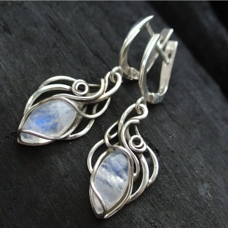 

Luxury Silver Color Cross Fashion White Stone Earrings for Women Dangle Jewelry