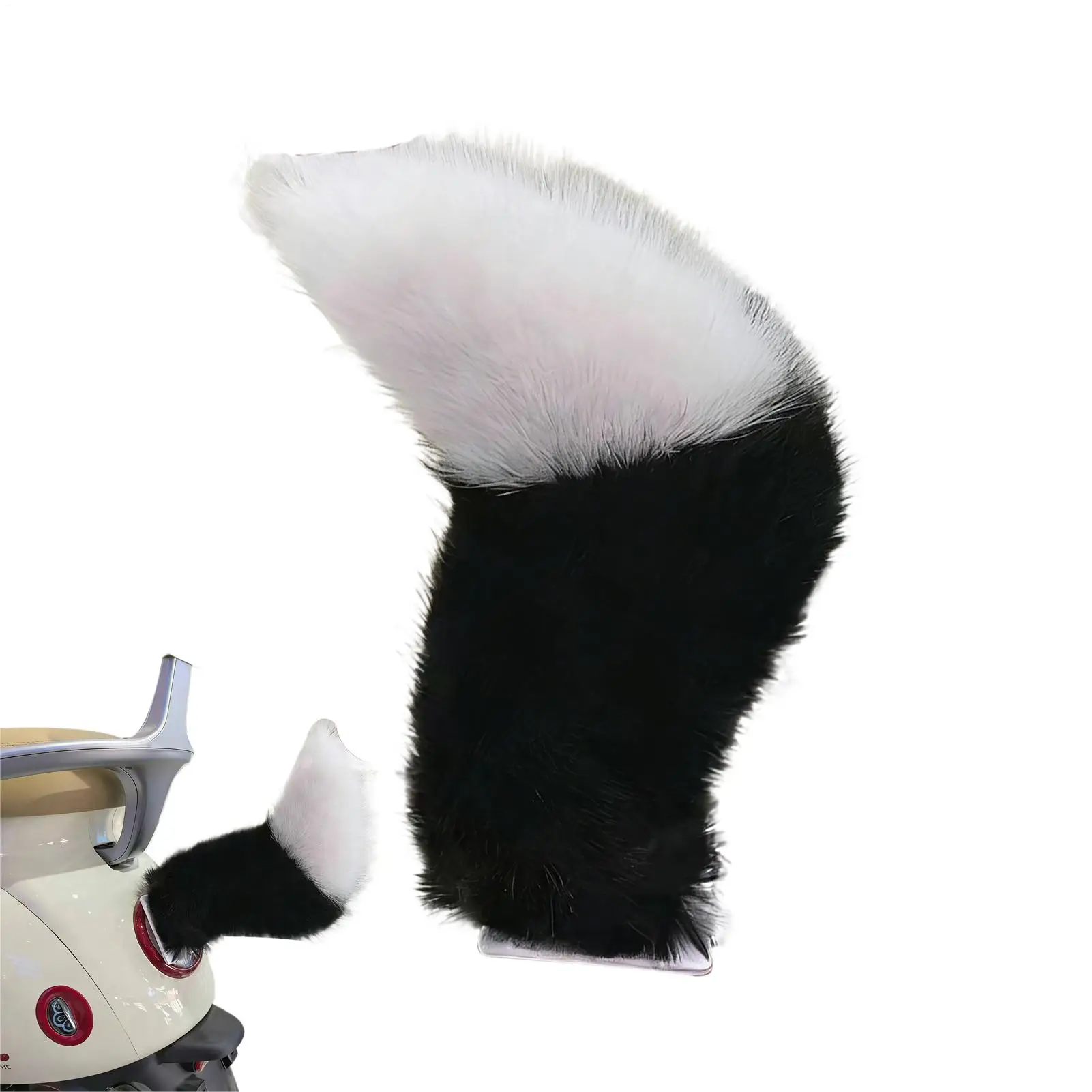 Cute Electric Wagging Plush Tail for Car Remote Control Moving Fox Tail Decoration Universal for Scooter Motorcycle