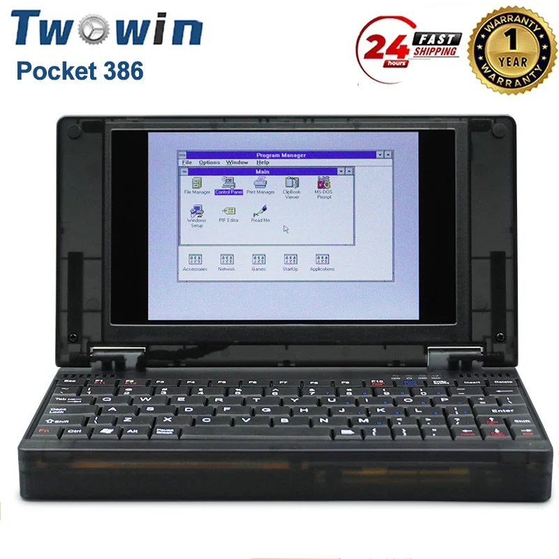 Mini-Taschen tasche 386 Windows3.11/95 System Retro Notebook Computer Opl3 Soundkarte VGA IP-Bildschirm integrierte Maus