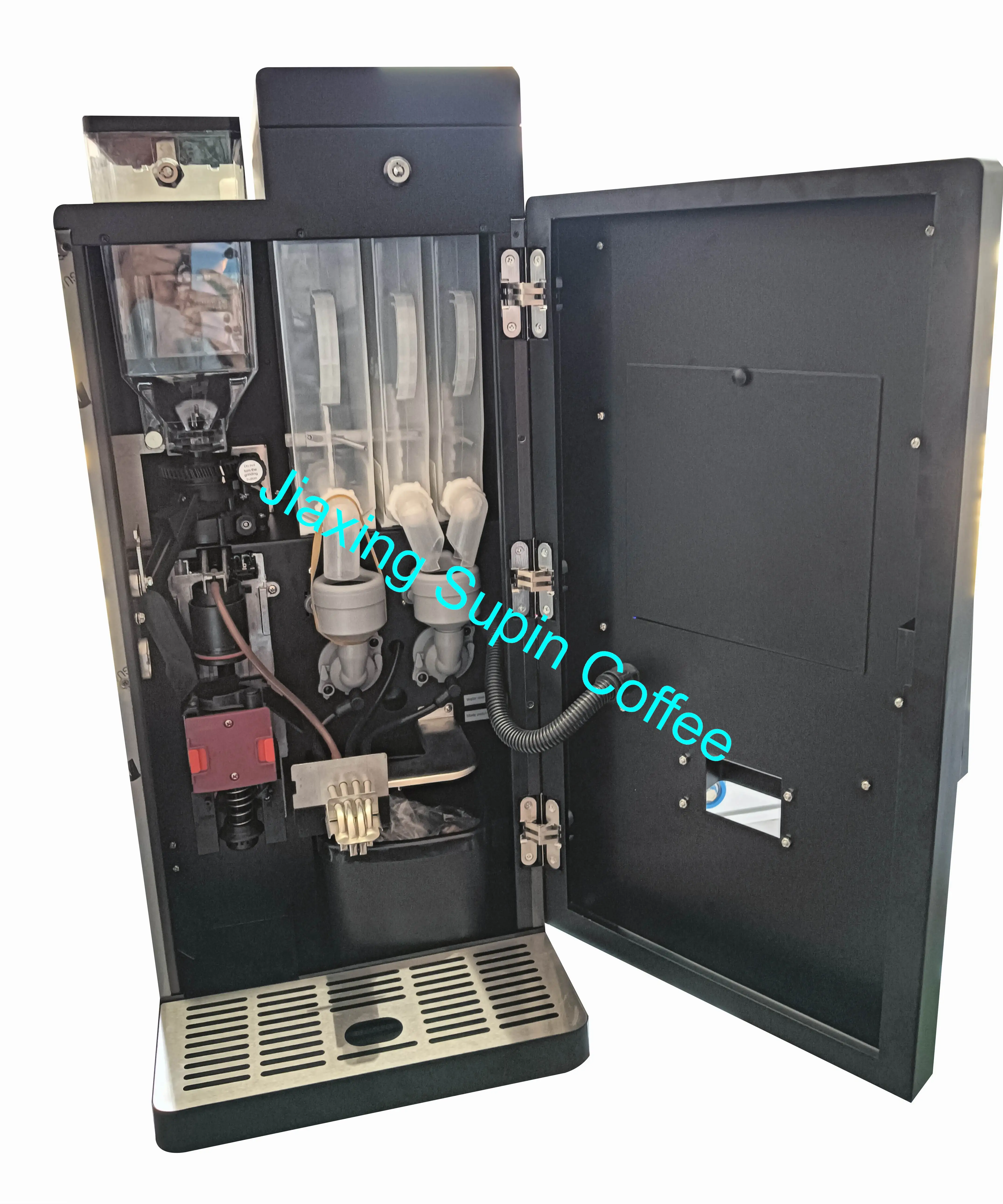 408D SUPIN Payment System Supported Freshly Ground Espresso Coffee Vending Machine With Big Powder Canisters and Full Screen