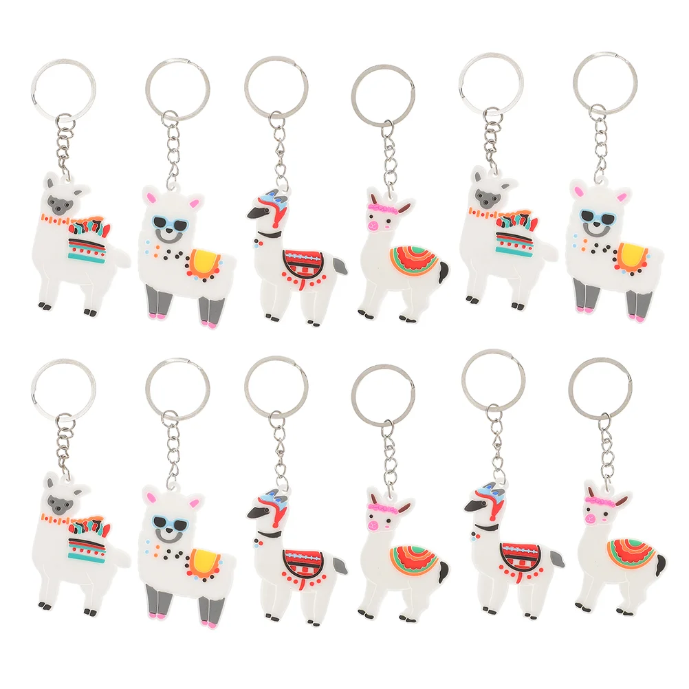 24 Pcs Alpaca Keychain Reliable Purse Ornaments Car Accessories Animal High-quality Bag Zipper Pendants Pvc