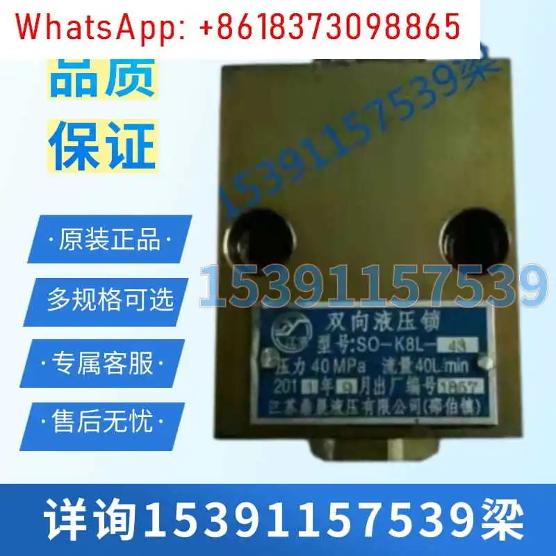 Jiangsu Dingsheng Hydraulic Two-way Hydraulic Lock SO-K8L-43 Jiangdu Lidon Oil Cylinder with SO-K8L-43C/E/B1