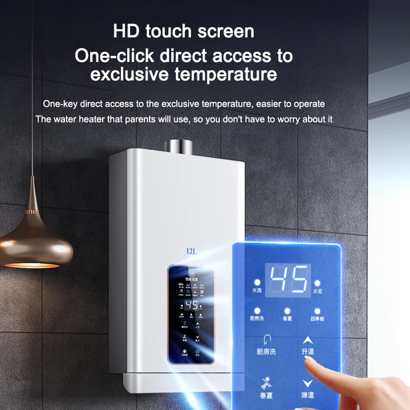 220v Gas Water Heater 12 Liters Constant Temperature Natural /Liquefied Gas Strong Exhaust Balanced Z