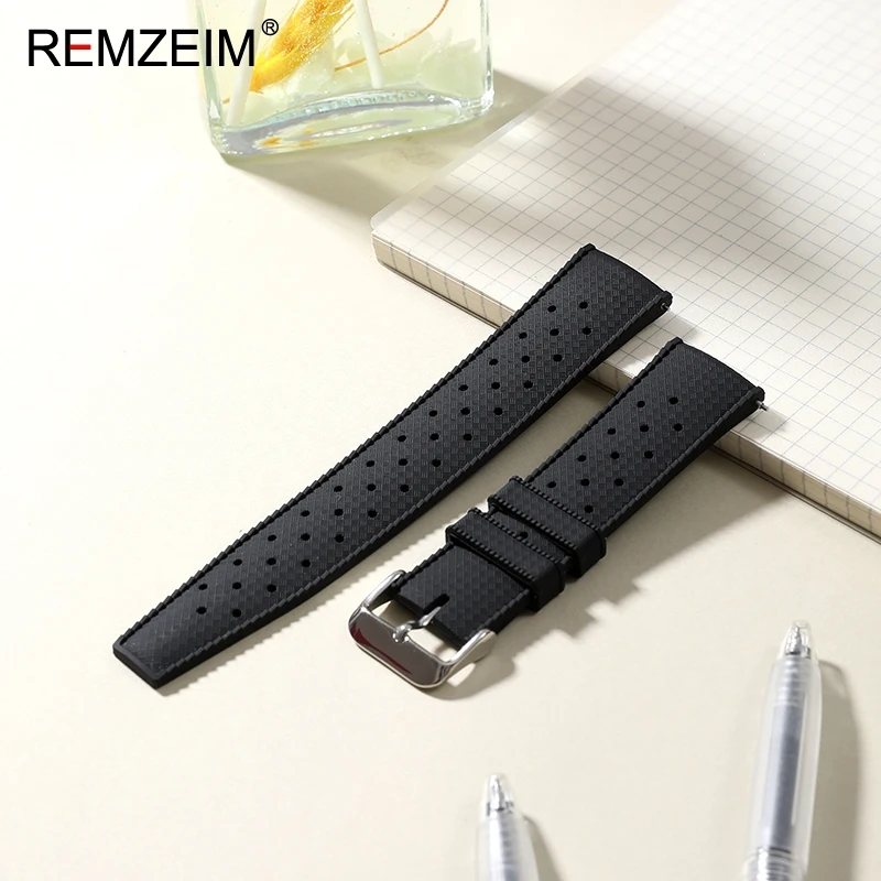 Tropical Silicone Watch Strap Quick Release Watch Band 18mm 20mm 22mm Soft Universal Rubber Tropic Strap Smart Watch Strap