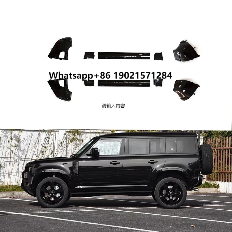 

High Quality Car Exterior Body Kits Upgrade Gloss Black Edition Front and Rear Bumper Wrap Angle Door for New Defender 110 2022