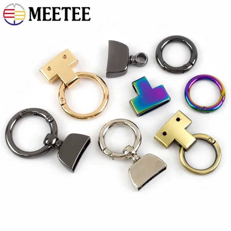 20/25mm Spring Ring Stopper Metal Buckles Keychain Screw Clip Snap Clasp for Bag O Rings Hanger Hook Hardware Sewing Accessories