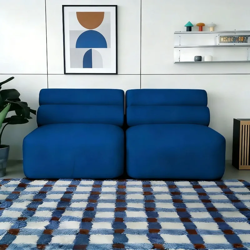 Italian minimalist modular sofa, small apartment living room without armrests combination square sofa