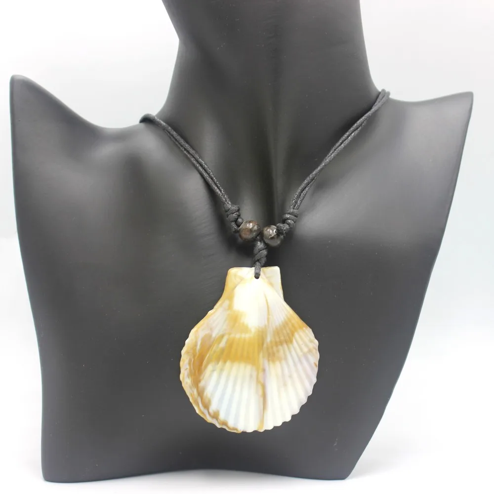 1 قطعة نمط المنتجع المحيط شل قلادة قابل للتعديل حبل البوهيمي الاكريليك قلادة من الصدف الرجال النساء سترة سلسلة مجوهرات هدية #1
