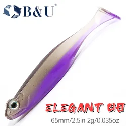 B&U Shad T-tail 6.5cm Pike Zander Predator Fishing 3d eyes Soft lure Fishing lures