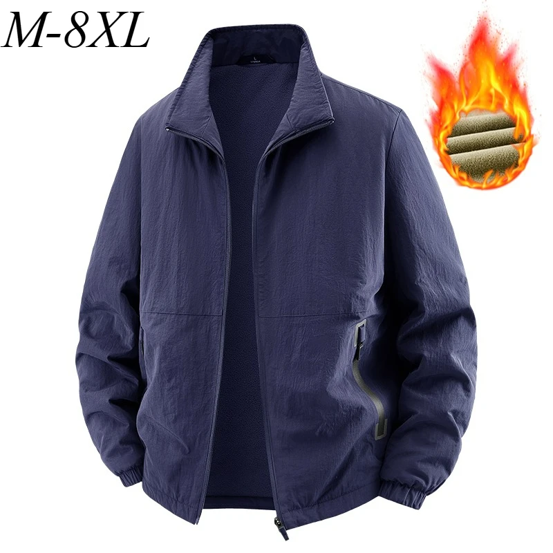

Мужская флисовая куртка, модная уличная морозостойкая парка с воротником-стойкой, однотонная легкая удобная зимняя одежда для путешествий