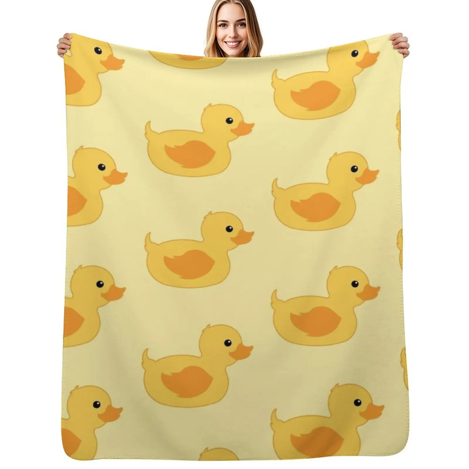 Rubber duck Throw Blanket Fluffy Cozy Throw Blanket for Home Decor