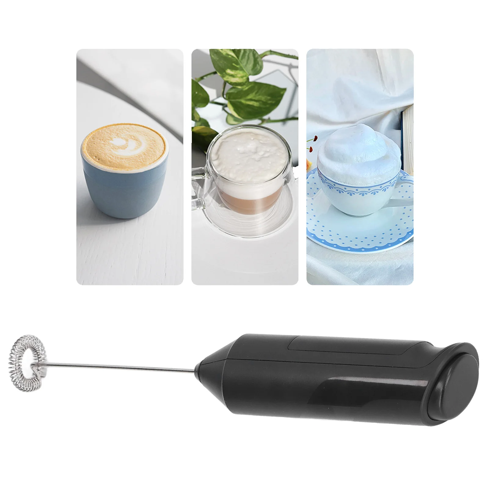 Electric Stirrer 14000RPM Easy Operation Powerful Motor Stainless Steel Battery Power Supply Widely Used Mini Hand Mixer