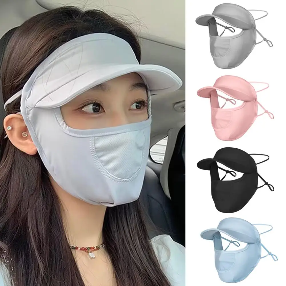 Ijs Zijde Zonnebrandcrème Masker Outdoor Sport Anti-Uv Gezichtsmasker Fietsen Ademende Anti-Stof Gezichtsbedekking Vrouwen Meisjes Opknoping Oormasker