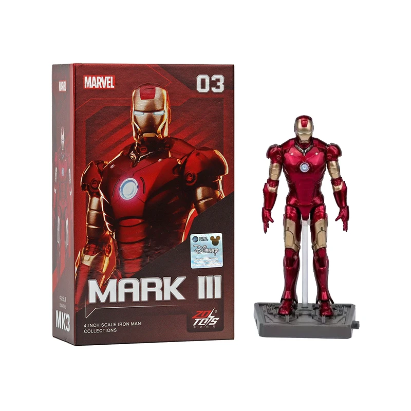 ZD Toy Iron Man Disney Marvel Model Joints Are Mobile Toys 4-inch Action Figures Decoration Birthday Gifts Exquisite Gift Box