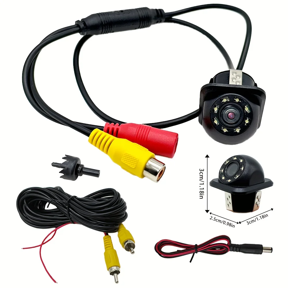 كاميرا عكسية مع 8 مصابيح LED، مستلزمات السيارات، أساسيات مساعدات ركن السيارة لوقوف السيارات الآمن - كاميرا احتياطية عالمية #2