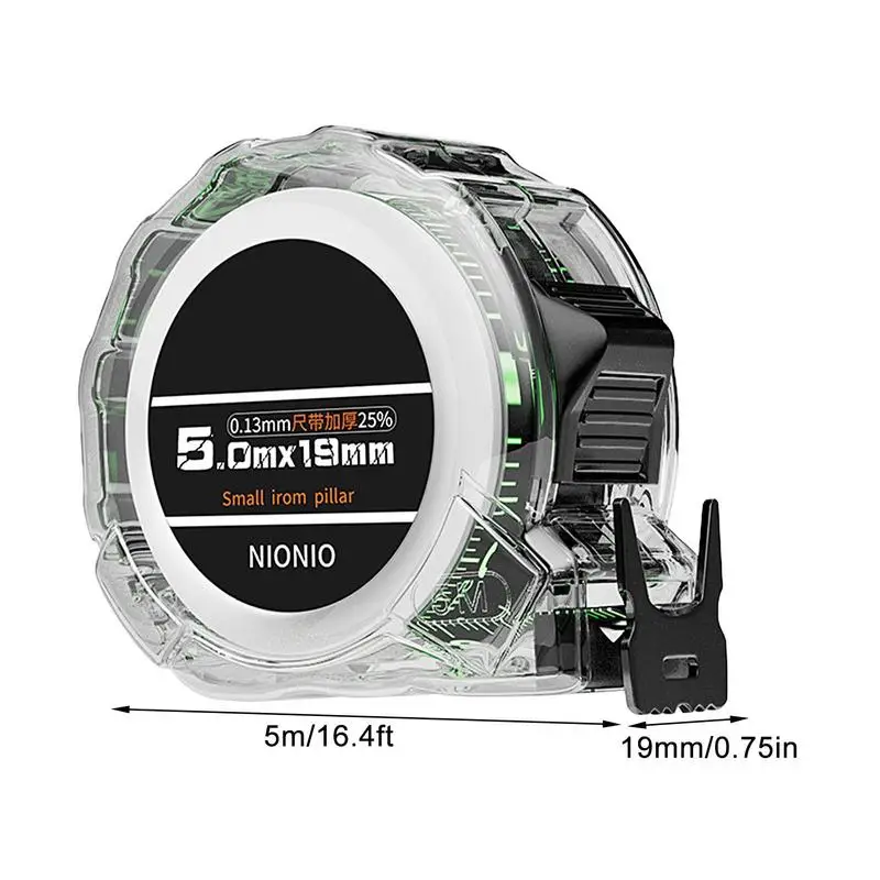 Measuring Tape Steel Fluorescent Ruler Tape with Self-Lock Precise Tape Measures with One-Sided Scale and Magnetic Hook