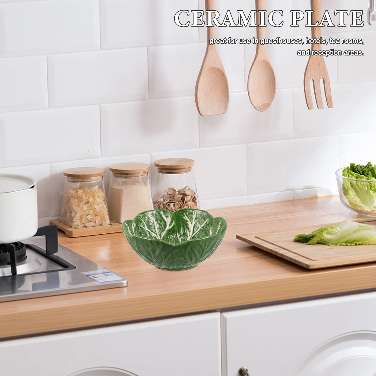 

Creative Ceramic Cabbage Plate Unique Design Serving Snacks Fruits Pastries Candy Dish for Guesthouses Hotels Tea Rooms
