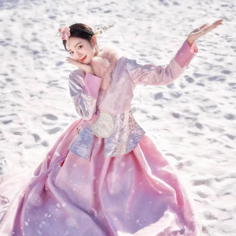 Korea Women Hanbok Dress Set Princess Palace Stage Dance Performance Outfit Costume