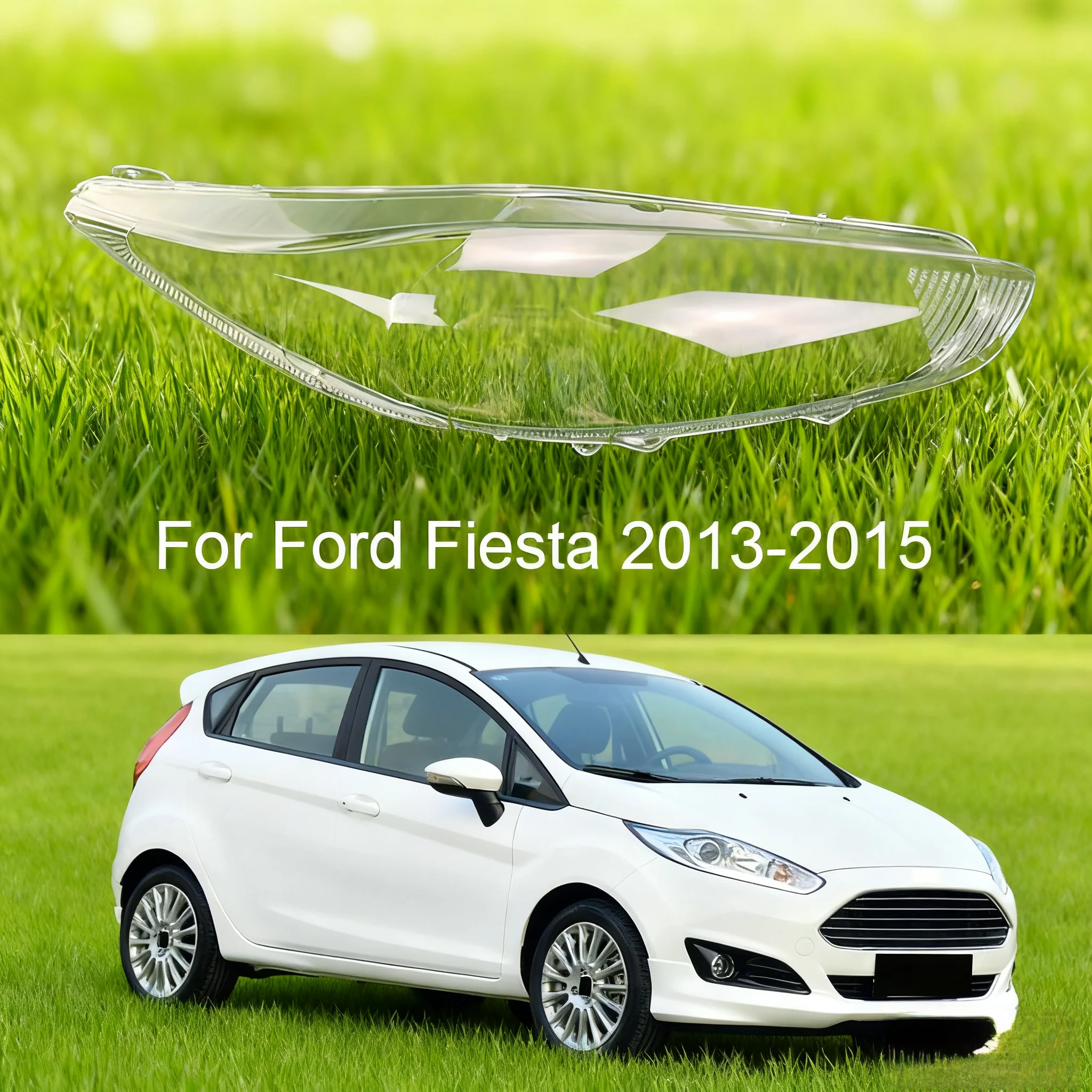 عدسة المصابيح الأمامية للسيارة فورد فييستا 2013 2014 2015 غطاء شفاف قذيفة المصباح الزجاج استبدال أباجورة الأصلية