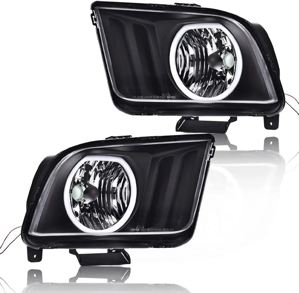 

Светодиодные фары DRL в сборе, совместимые с 2005 2006 2007 2008 2009 Ford Mustang, 2 шт., фары со стороны водителя и пассажира