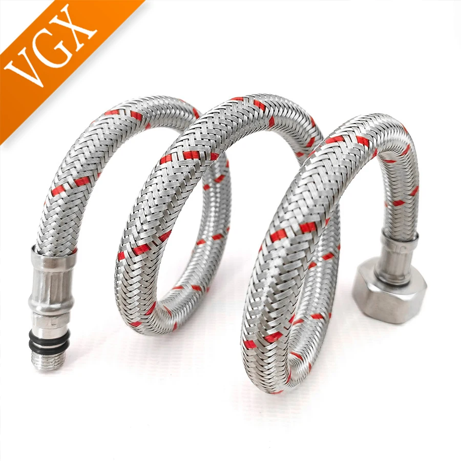 VGX G1/2 G3/8 G9/16 304 Stainless Steel Flexible Plumbing Pipes Cold Hot Mixer Faucet Water Supply Pipe Hoses Bathroom Kitchen